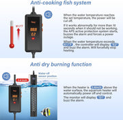 Hygger Aquarium Heater 200W/300W/500W with Smart Temperature Control