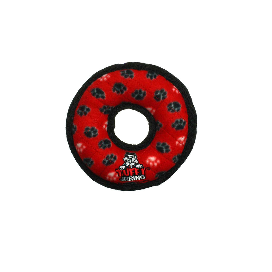Tuffy Jr Ring - Red Paw, Durable, Squeaky Dog Toy by Tuffy - dog toy