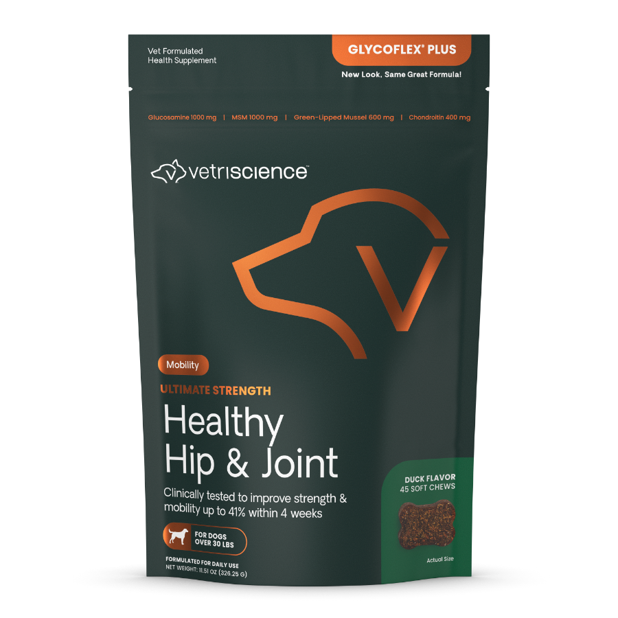 VetriScience Ultimate Strength Healthy Hip & Joint Chews for Dogs – Duck, 45 Count
