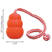 KONG Aqua Floating Retriever with Rope Dog Toy Orange Medium