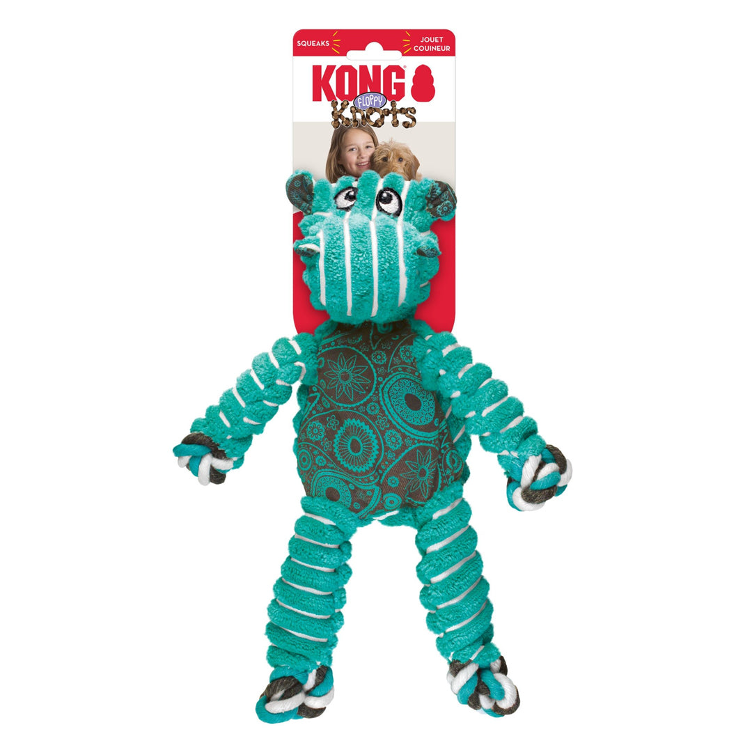 KONG Floppy Knots Hippo Dog Toy Medium/Large