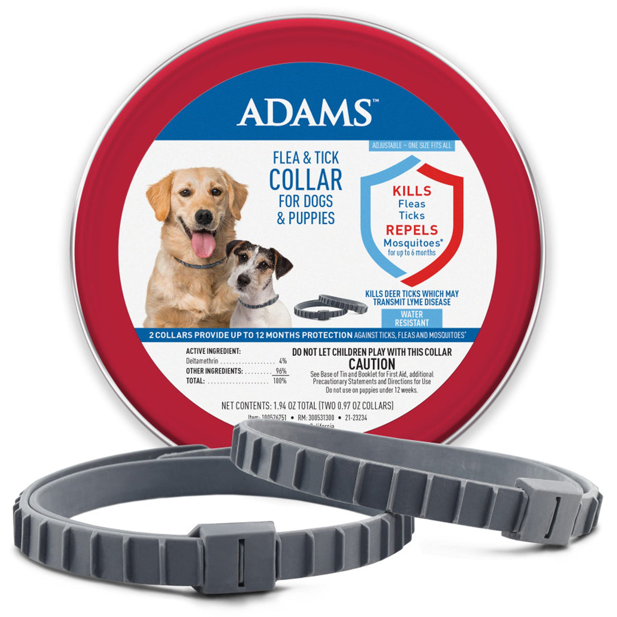 Adams Flea & Tick Collar for Dogs & Puppies - 2 Pack