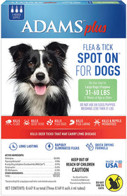 Adams Plus Flea & Tick Spot On for Large Dogs 31-60 lb - 3 Month Supply