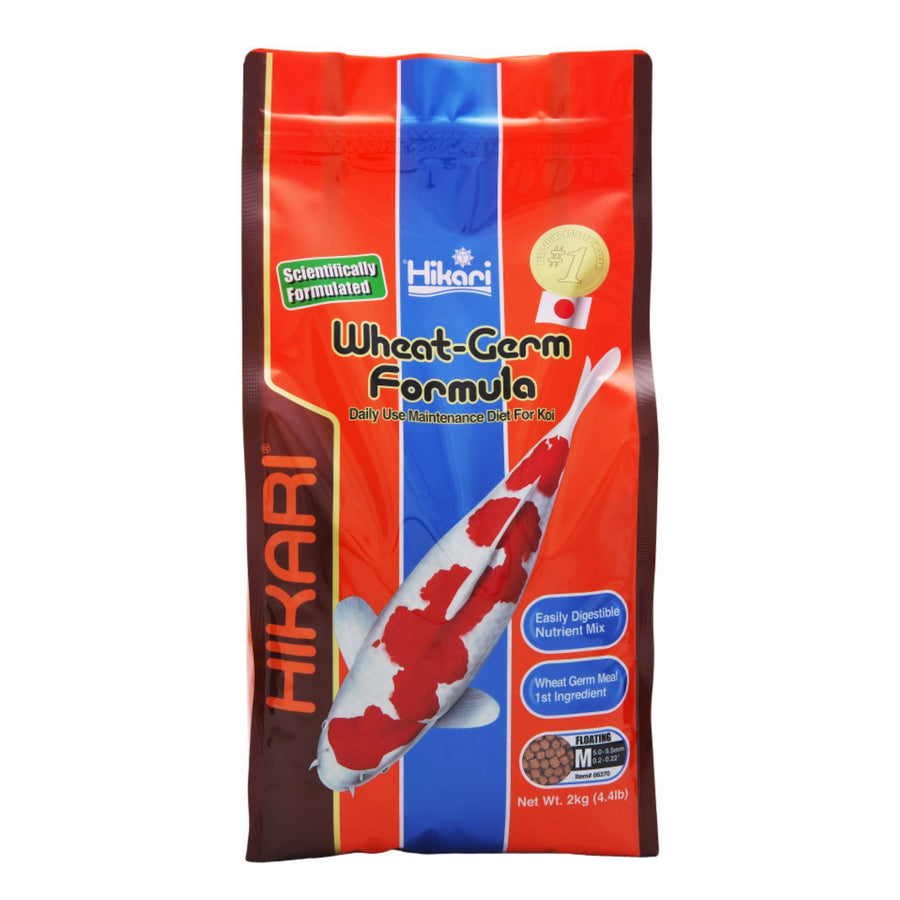Hikari USA WheatGerm Floating Pellet Fish Food for Koi, Goldfish and Other Pond Fishes 1ea/4.4 lb, MD