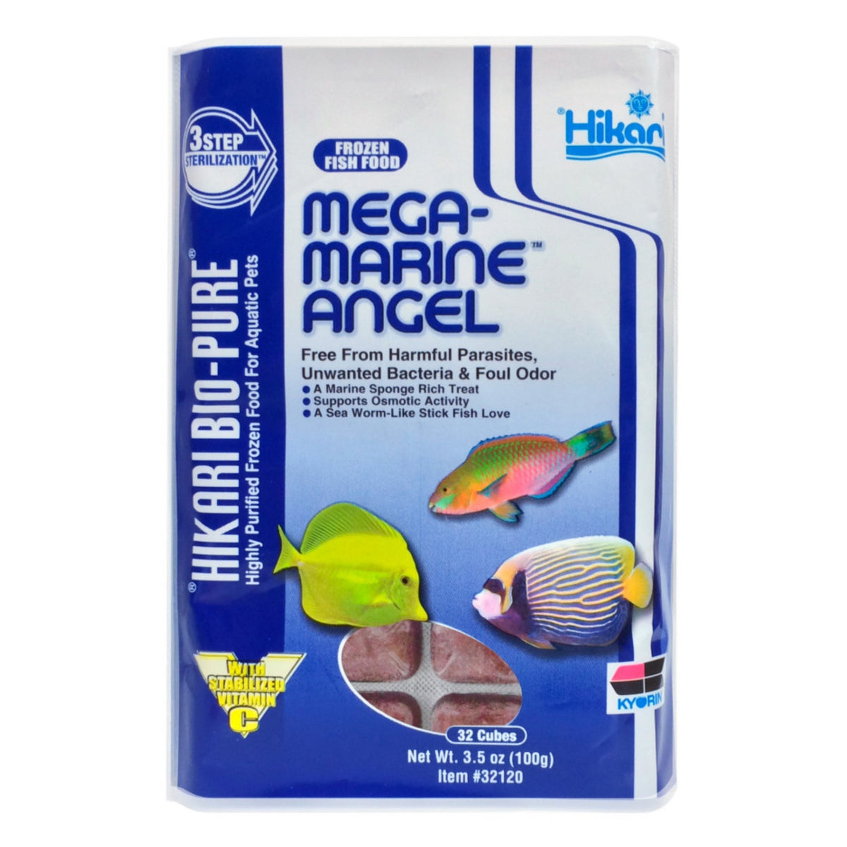 Hikari USA Mega-Marine Angel Frozen Fish Food 1ea/3.5 oz, 32 ct