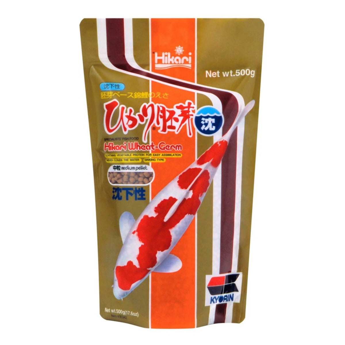 Hikari USA WheatGerm Sinking Pellet Fish Food for Koi, Goldfish and Other Pond Fishes 1ea/17.6 oz, MD