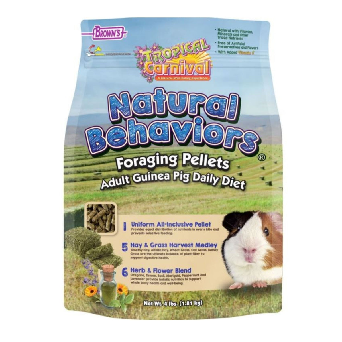 Tropical Carnival Foraging Pellets Guinea Pig Food 4 Lb