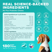 No Poo Chews for Dogs  Coprophagia Deterrent  Dog Probiotics for Digestive Health with Enzymes  Canine Stool Eating Deterrent  Digestive, Dental, Gut & Immune Health Treats  No Poop Eating