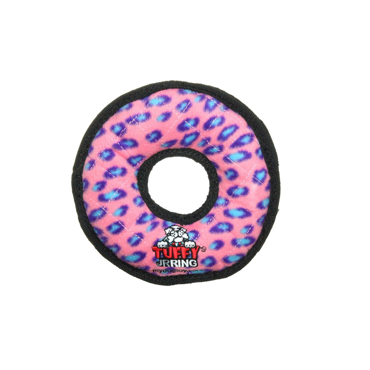 Tuffy Jr Ring - Pink Leopard, Durable, Squeaky Dog Toy by Tuffy - dog toy