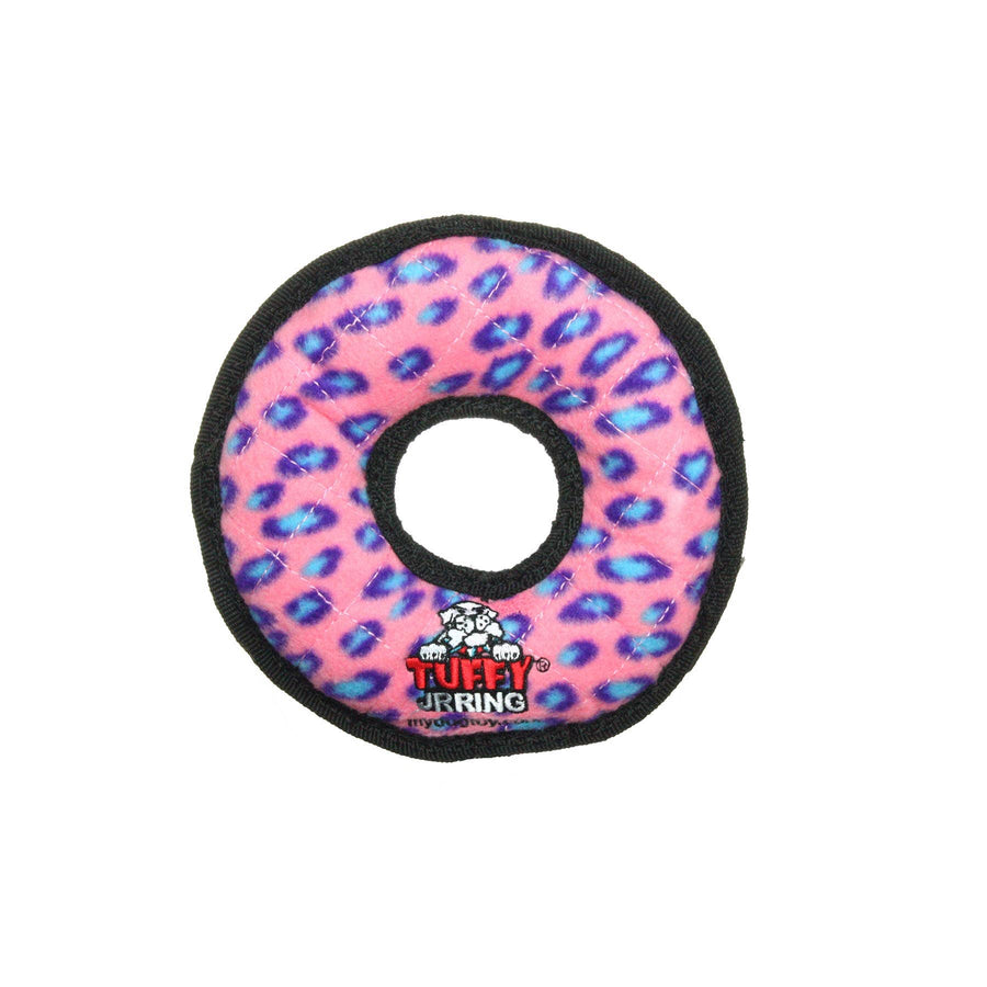 Tuffy Jr Ring - Pink Leopard, Durable, Squeaky Dog Toy by Tuffy - dog toy