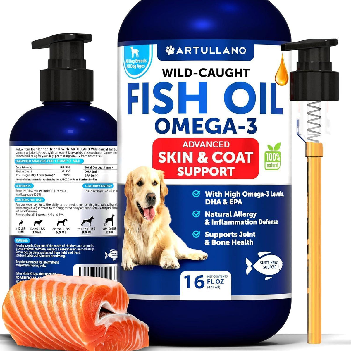 Omega-3 Fish Oil for Dogs – 16 fl oz