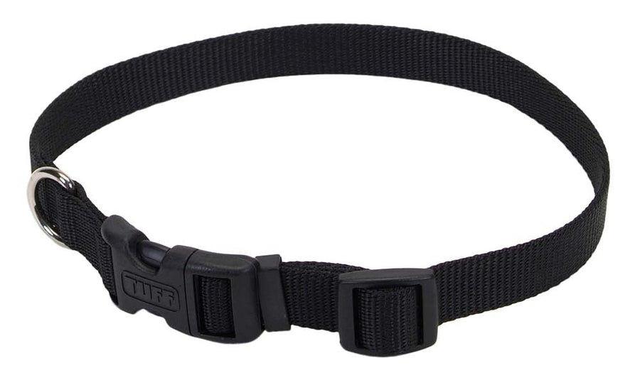 Coastal Adjustable Nylon Dog Collar with Plastic Buckle Black 5/8X14in