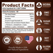 Probiotics for Dogs 120 Chews Stool Softener High Fiber