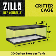 Zilla Critter Cage Reptile Terrarium 1ea/30 gal, Breeder