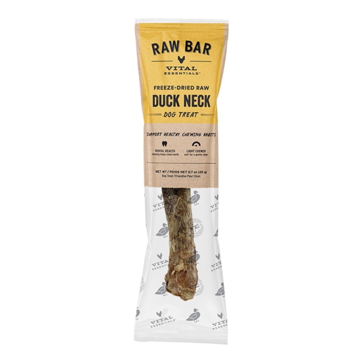 Vital Essentials Dog Raw Bar Freeze-Dried Raw Duck Neck Treat 0.7oz. - (Case of 40)
