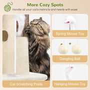 50-Inch Cat Tree Tower for Large Indoor Cats with Scratching Post & Caves