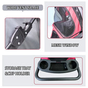 GOOPAWS 4-Wheel Promenade Pet Stroller for Dogs & Cats – Foldable with Storage Basket