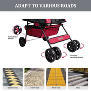 GOOPAWS 4-Wheel Promenade Pet Stroller for Dogs & Cats – Foldable with Storage Basket