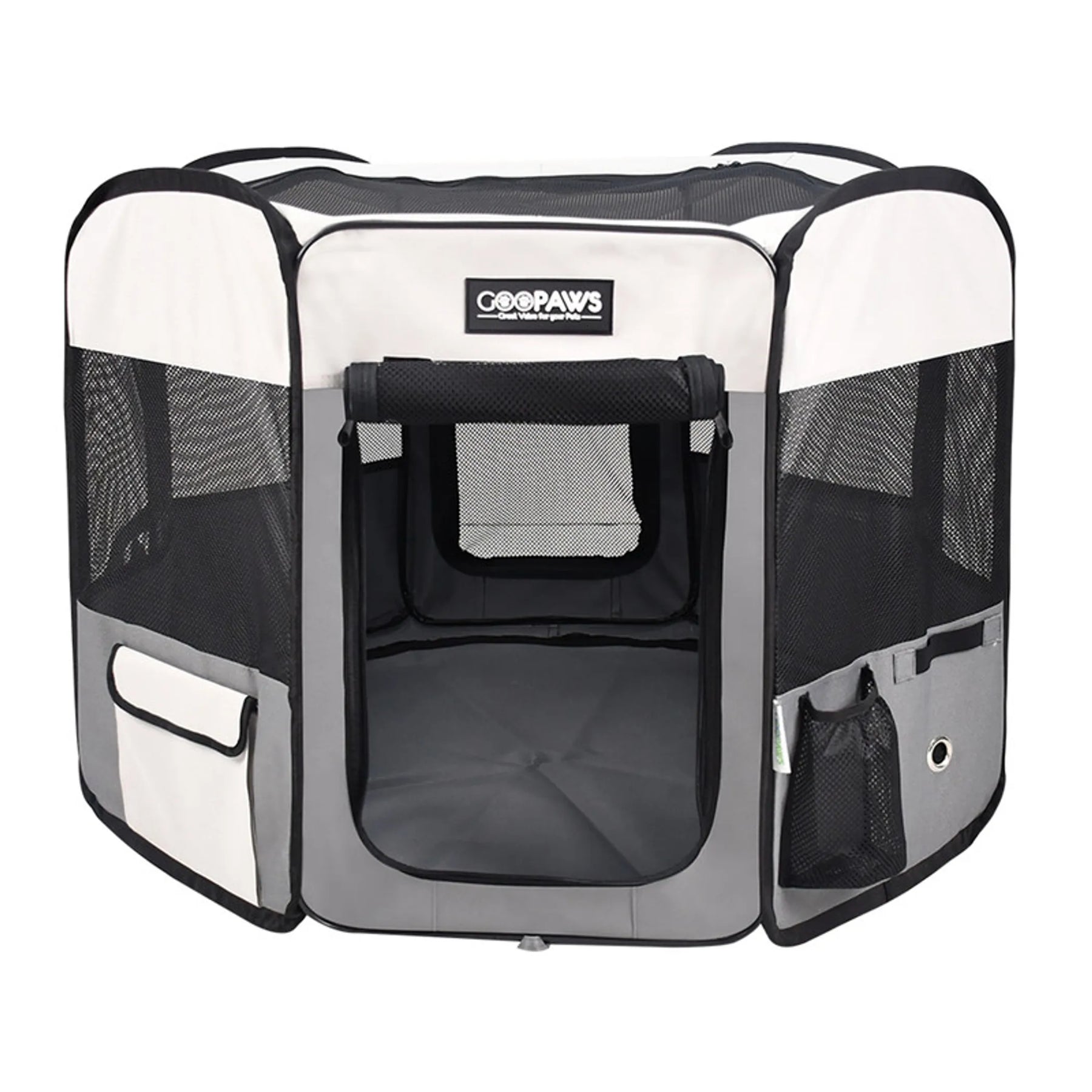 GOOPAWS Soft-Sided Dog & Cat Playpen – Portable Foldable Indoor & Outdoor Pet Exercise Pen with Carrying Case