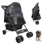 GOOPAWS 4-Wheel Dog & Cat Stroller – 36" Foldable Pet Stroller