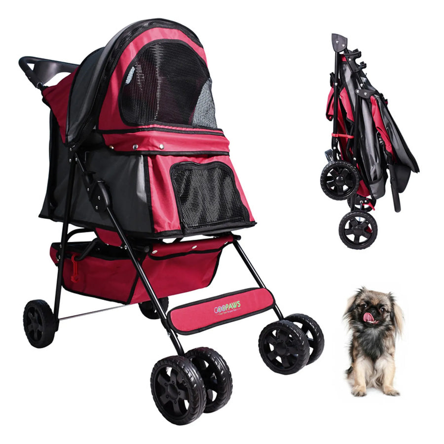 GOOPAWS 4-Wheel Dog & Cat Stroller – 36" Foldable Pet Stroller available at Pristine Pet Supply - image 1