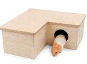 Hamster Multi-Room Habitat – Solid Birch Wood Cage for Small Pets