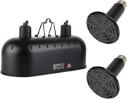15" Dual Reptile Light Fixture with 100W UVA UVB & Ceramic Heat Lamp