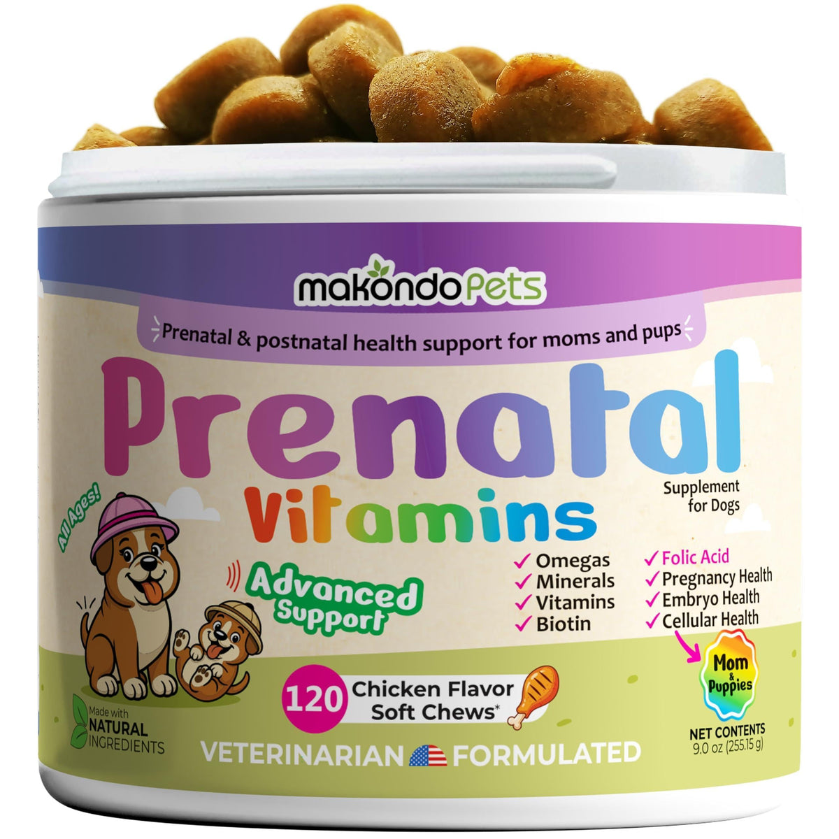 Prenatal Multivitamin Chews for Dogs – 120 Count