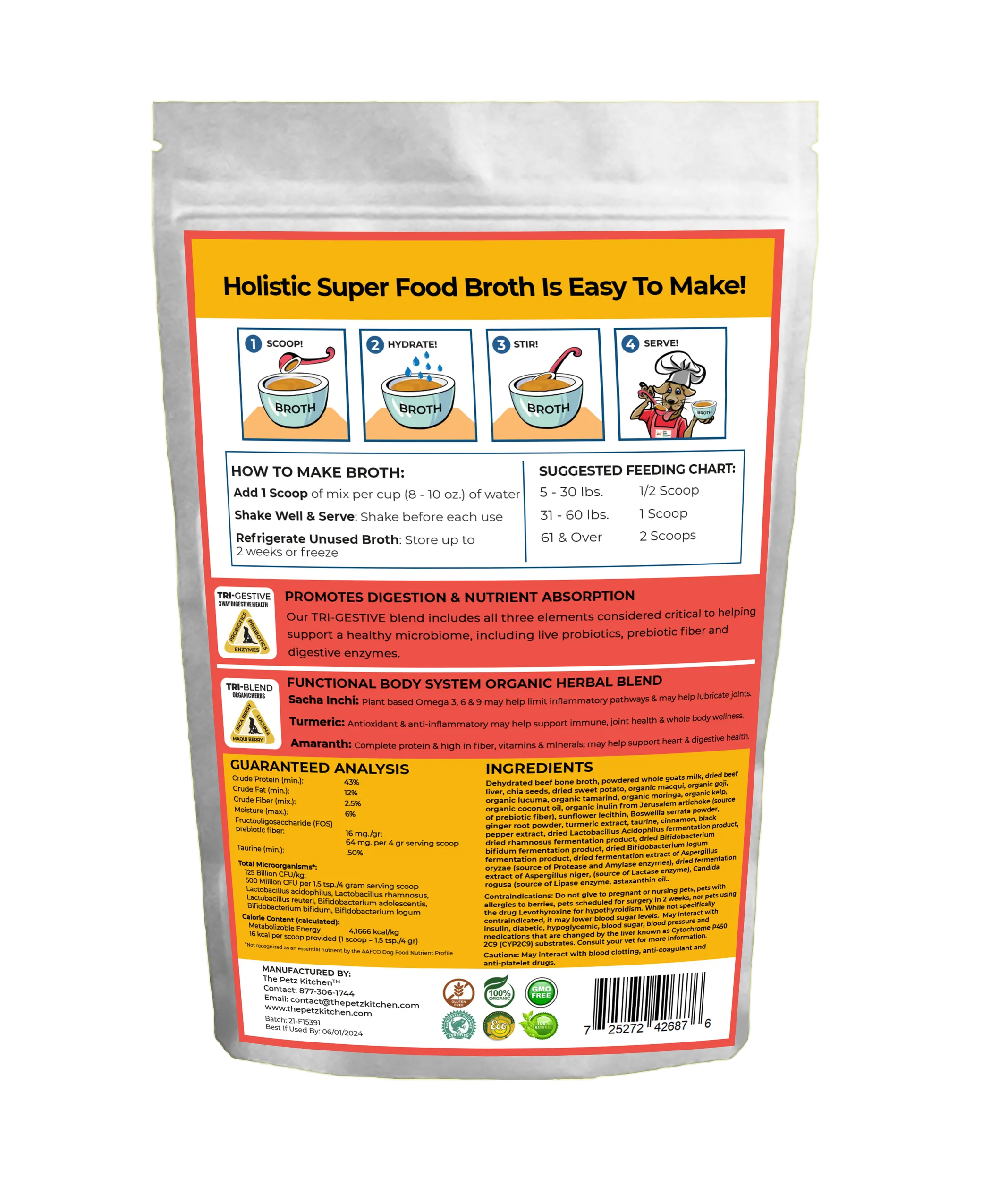 Goat's Milk + Bone Broth Berry Max Powder for Dogs & Cats – Antioxidant, Vision & Wellness Support