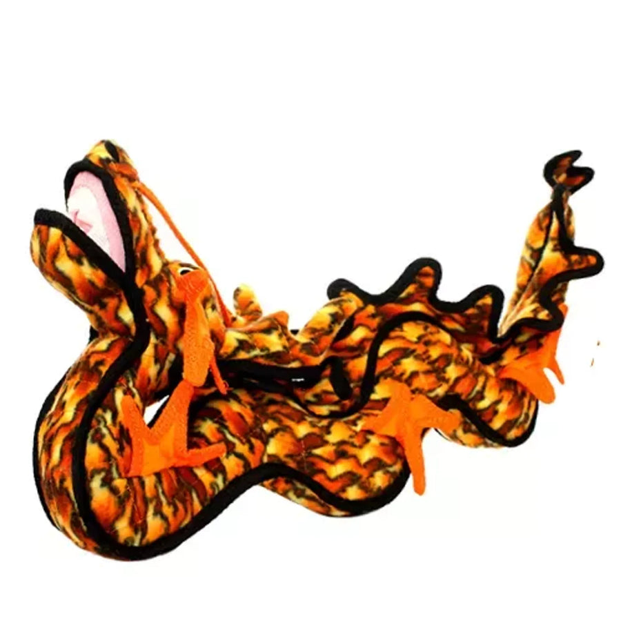 Tuffy Dragon Orange & Black Durable Dog Toy available at Pristine Pet Supply - image 1