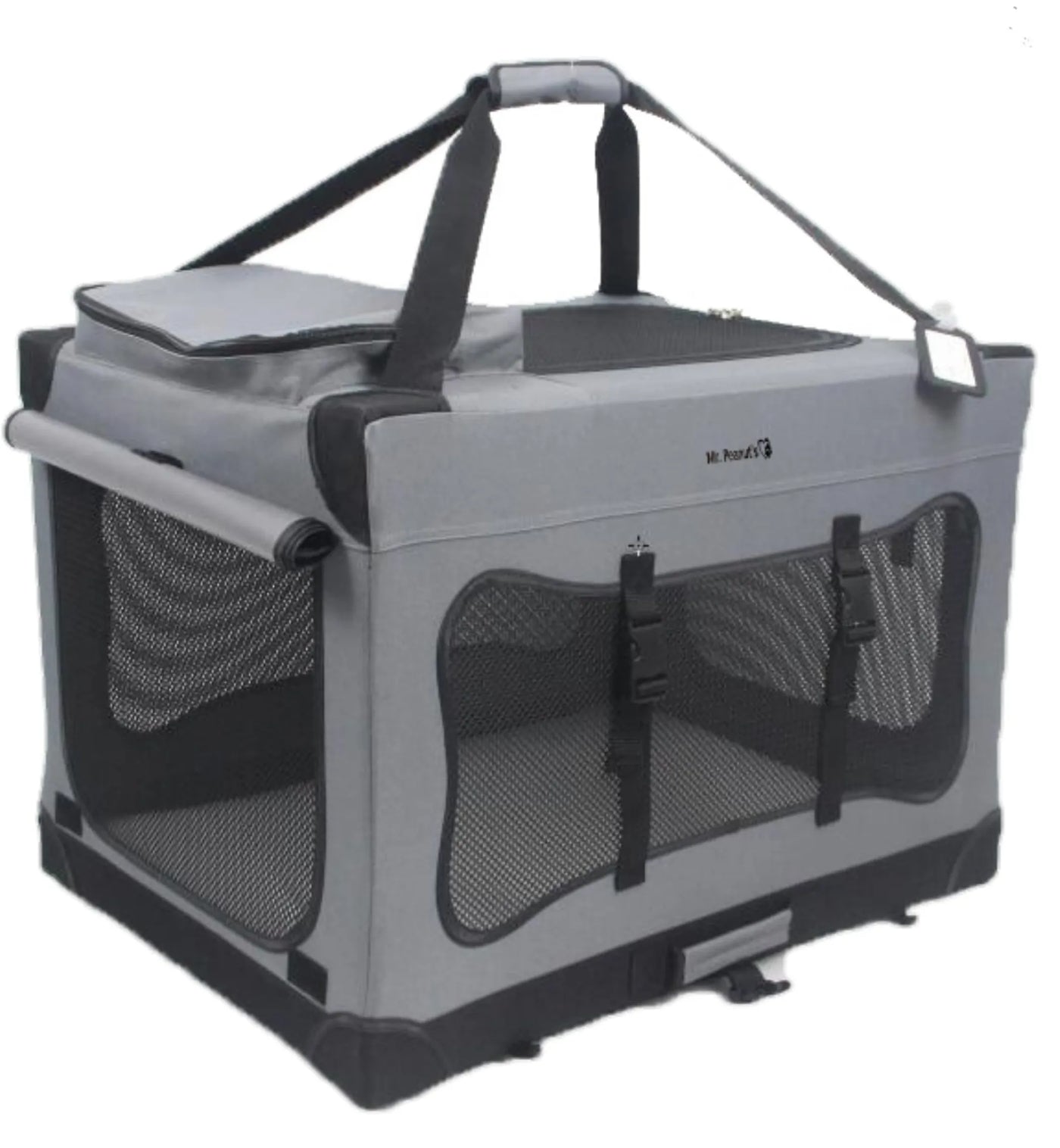 Mr. Peanut's Foldable Soft-Sided Portable Pet Crate – Lightweight Travel Carrier with Aluminum Frame