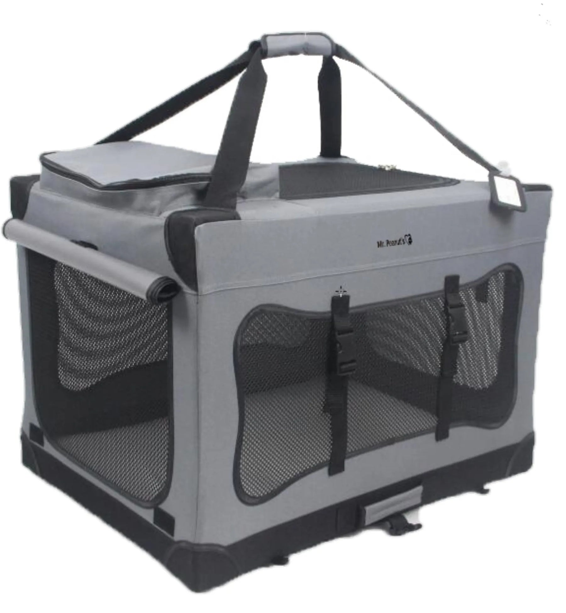Mr. Peanut's Foldable Soft-Sided Portable Pet Crate – Lightweight Travel Carrier with Aluminum Frame