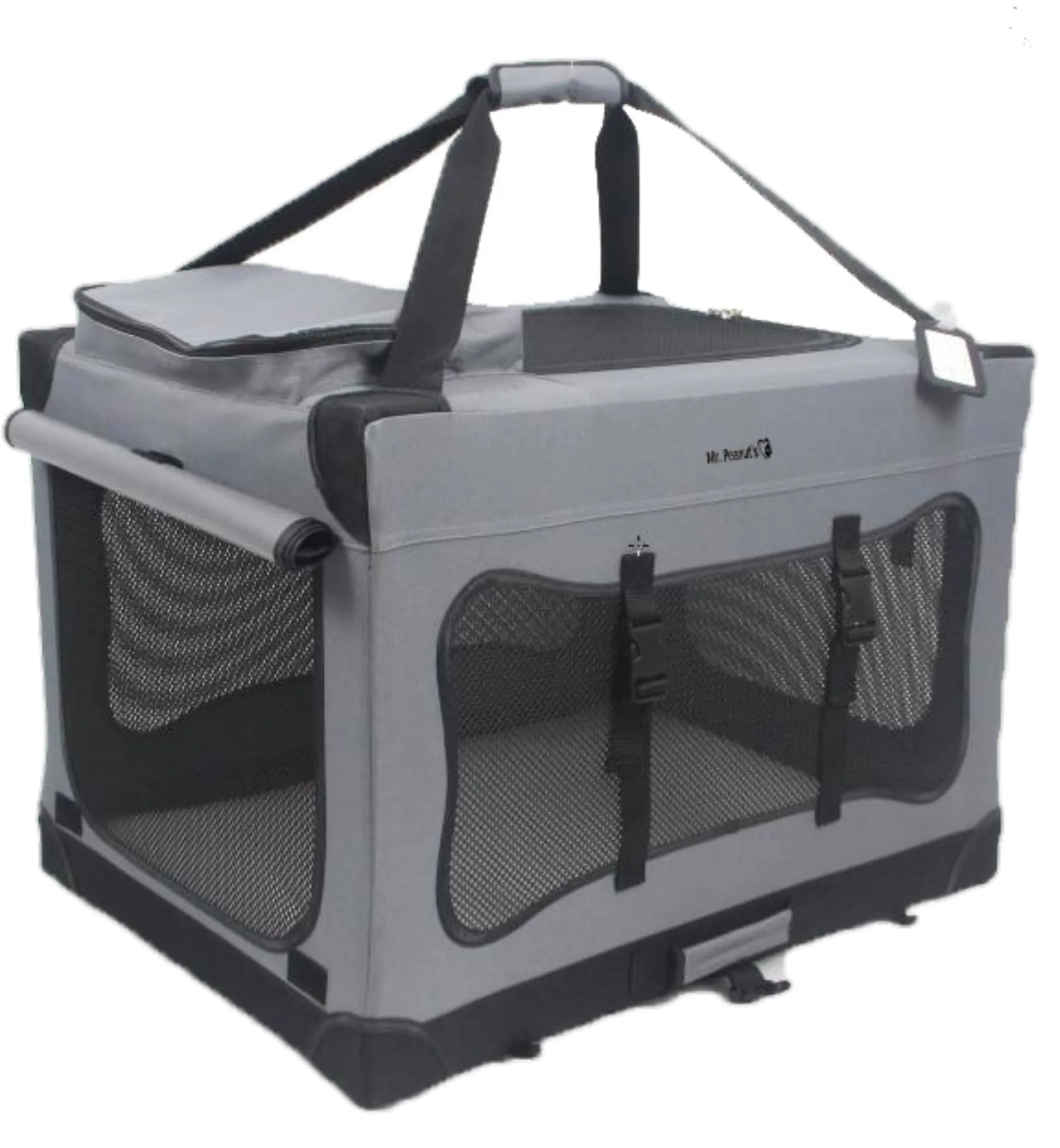 Mr. Peanut's Foldable Soft-Sided Portable Pet Crate – Lightweight Travel Carrier with Aluminum Frame