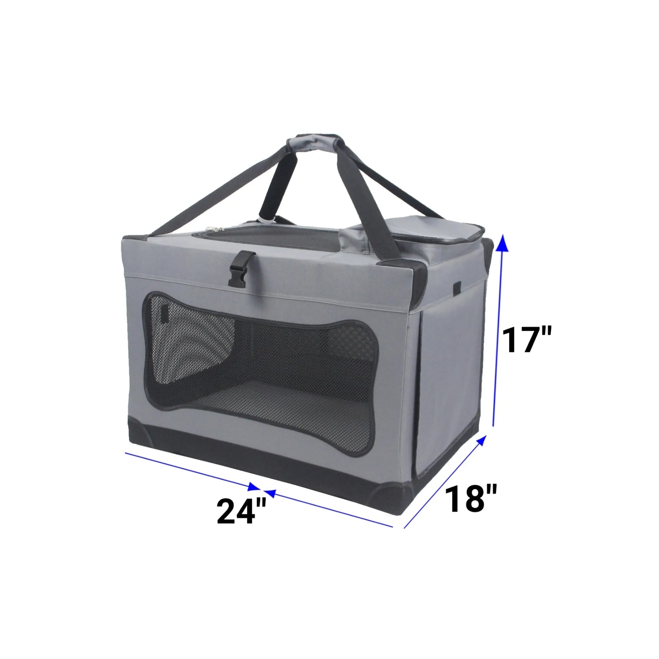 Mr. Peanut's Foldable Soft-Sided Portable Pet Crate – Lightweight Travel Carrier with Aluminum Frame
