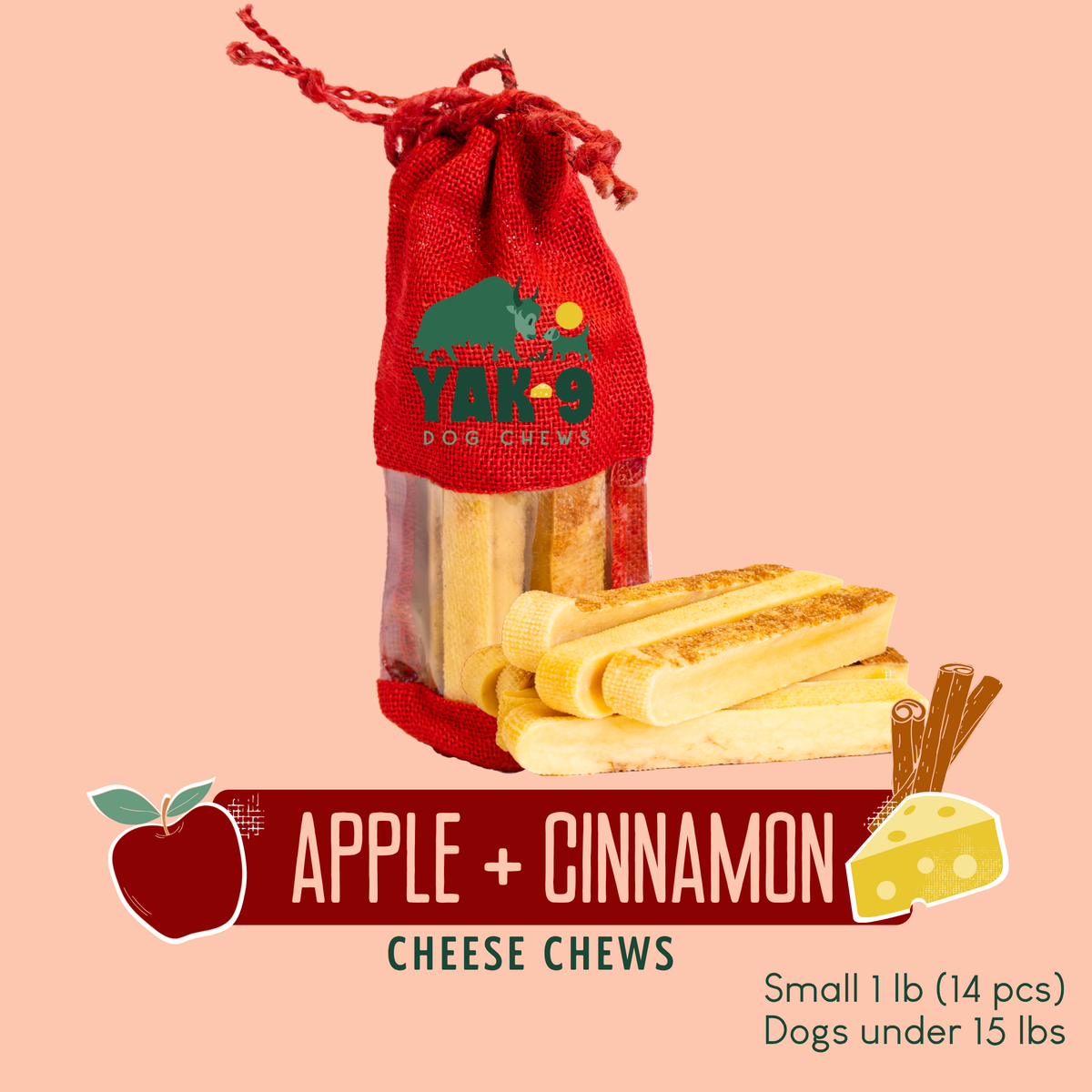 Yak9 Chews Apple Cinnamon Chews for Dogs