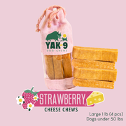 Yak9 Chews Strawberry Yak Cheese Chews for Dogs