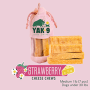 Yak9 Chews Strawberry Yak Cheese Chews for Dogs