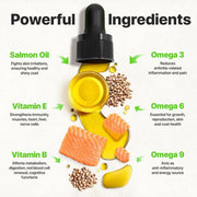 Hemp & Salmon Oil for Dogs & Cats – Omega 3-6-9, 1 fl oz