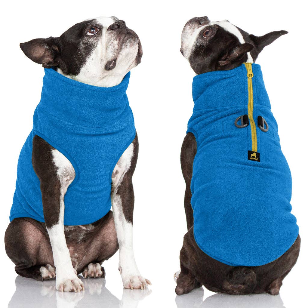 Gooby Half Zip-Up Fleece Dog Vest – Blue