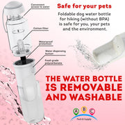 Portable Dog Water Bottle – 12 oz with Silicone Strap & Filter