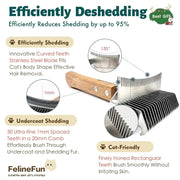2-in-1 Cat Dematting & Deshedding Brush Undercoat Rake for Long Hair Cats