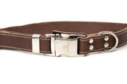 Euro-Dog Pro Line Quick-Release Leather Dog Collar with Metal Buckle