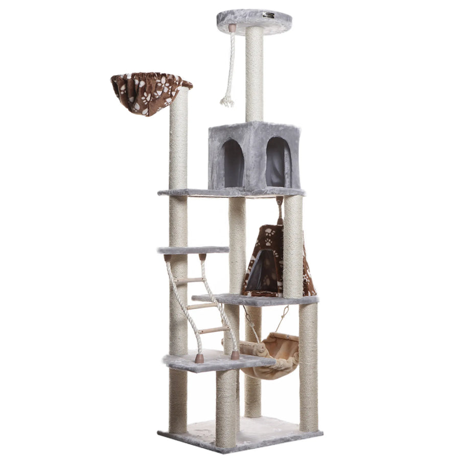 Armarkat 78" Real Wood Cat Tree & Climbing Tower with Condo, Playhouse, Hammock & Basket available at Pristine Pet Supply - image 1