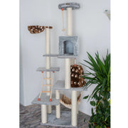 78" Real Wood Cat Tree with Condo, Hammock & Scratching Posts