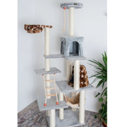 78" Real Wood Cat Tree with Condo, Hammock & Scratching Posts