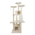 Armarkat 82" Real Wood Cat Tree & Tower with Dual Condos, Ramp & Rope Swing – Ivory