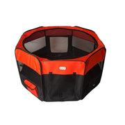 Armarkat XL Portable Pet Playpen – Foldable Indoor & Outdoor Dog and Cat Playpen, Black & Red