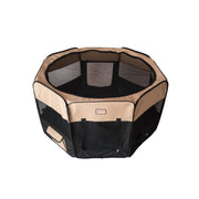 Armarkat XL Portable Pet Playpen – Foldable Indoor & Outdoor Dog & Cat Playpen, Black & Beige