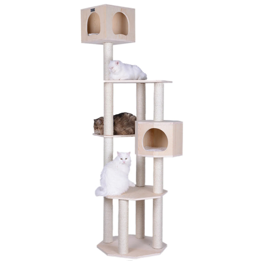 Armarkat 85" Premium Scots Pine Real Wood Cat Tree & Tower with Dual Condos available at Pristine Pet Supply - image 1