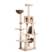 Armarkat 78" Real Wood Cat Tree & Tower with Condo, Rope Ladder, Basket & Teepee – Goldenrod